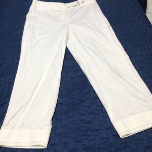 RQT White Wide-Leg capris, size 19- 98% cotton 2% spandex- nice made pants
